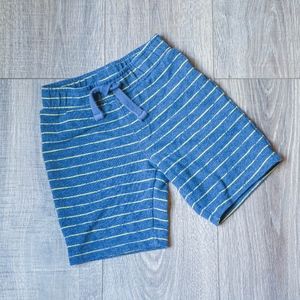Blue & Yellow Striped Drawstring U-Shaped Short